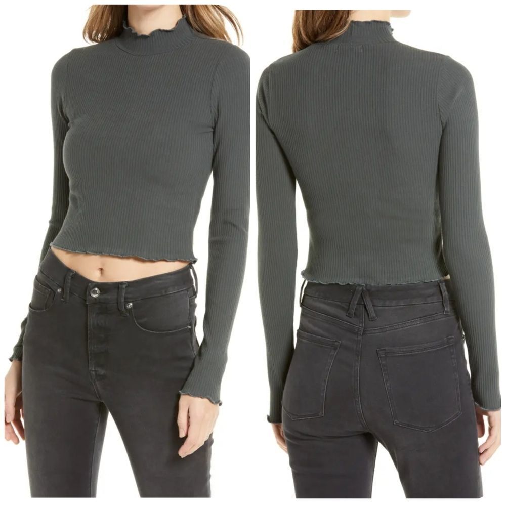 Good American Mock Neck Rib Top